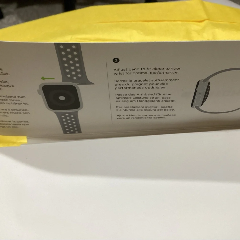 Apple Sport Band slightly used. Light grey and black S/M M/L bands.